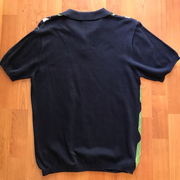 STEVE & BARRY ALL-AMERICAN - 2 Boys Argyle Blue & Green Short Sleeve Sweaters - Picture 14 of 14